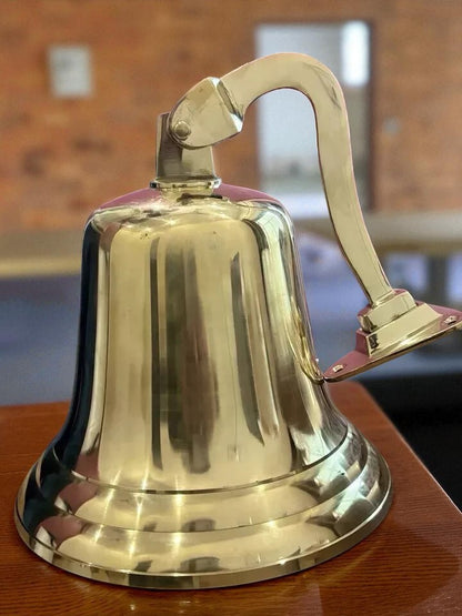 Large 11" Solid Brass Nautical Ship Bell – Marine Maritime Wall Decor Gift