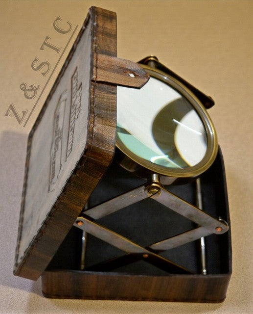 Decorative Brass Magnifying Glass – 4 Inch Vintage Nautical Lens, Collectible.