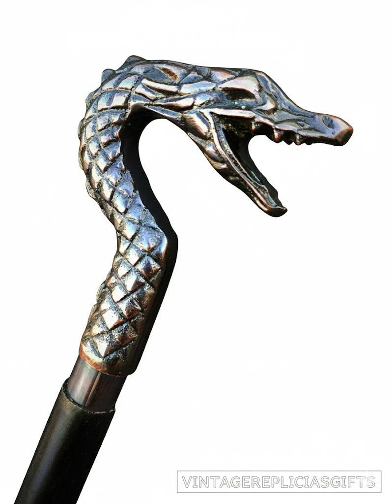 Brass Dragon Head Handle Walking Stick – canes gifts