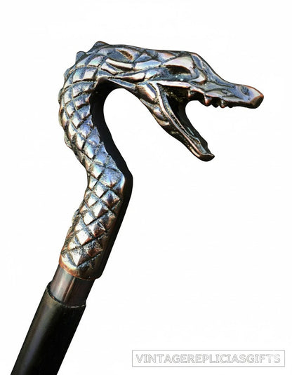 Brass Dragon Head Handle Walking Stick – canes gifts