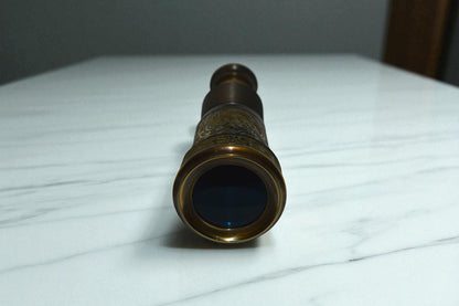 Victorian Nautical Spyglass Brass Telescope w/ Antique Finish & Medieval Design