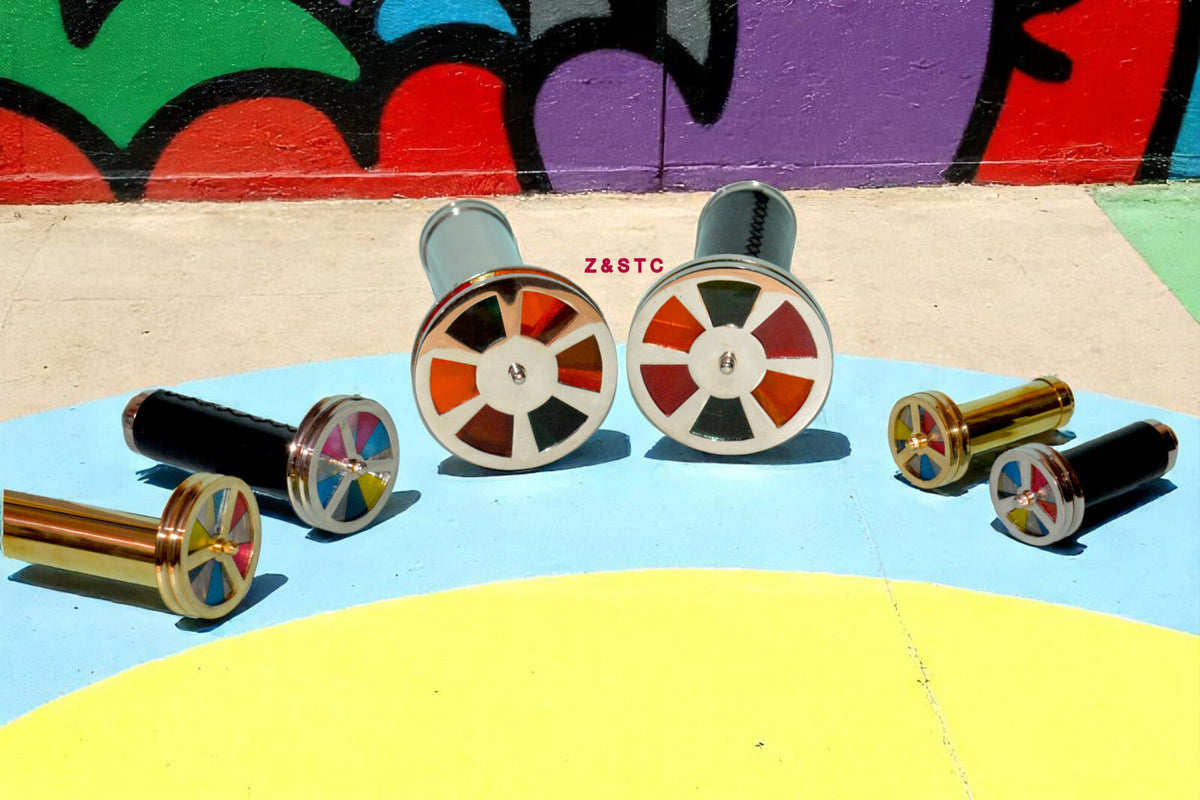 SET OF 6 HANDCRAFTED BRASS KALEIDOSCOPES VINTAGE STYLE COLLECTIBLE GIFTS