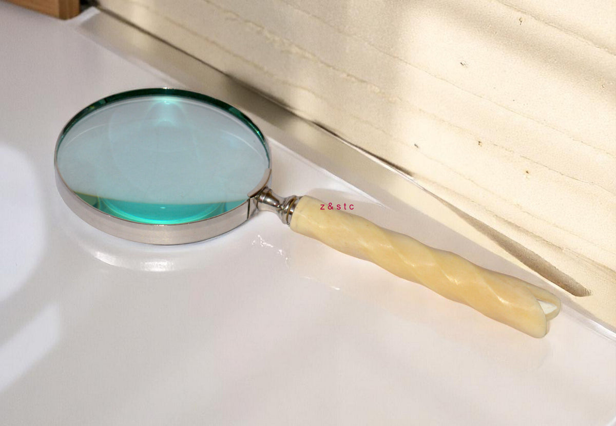 Decorative Brass Handheld Magnifier Gift for Readers & Antique Lovers