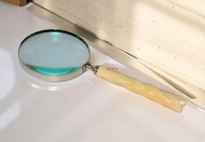 Decorative Brass Handheld Magnifier Gift for Readers & Antique Lovers