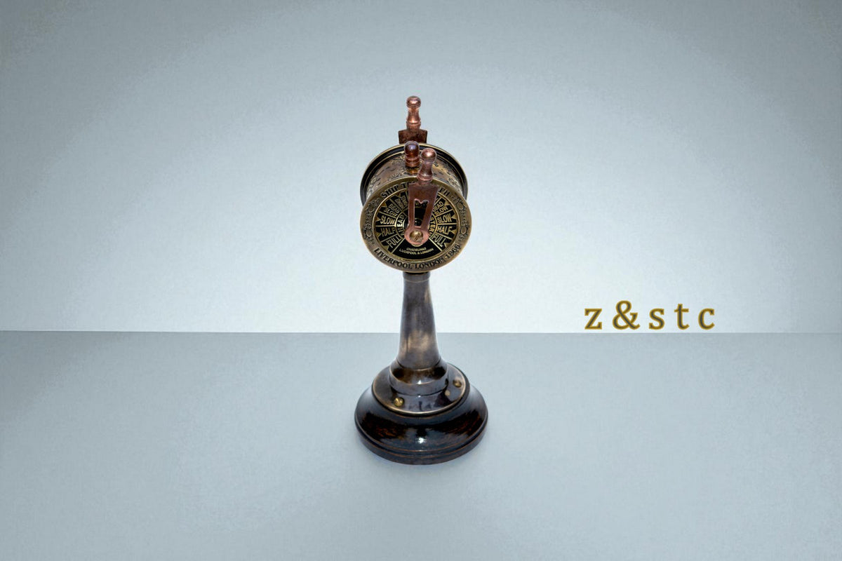 Antique Brass 7-Inch Ship Telegraph Maritime Themed Nautical Display