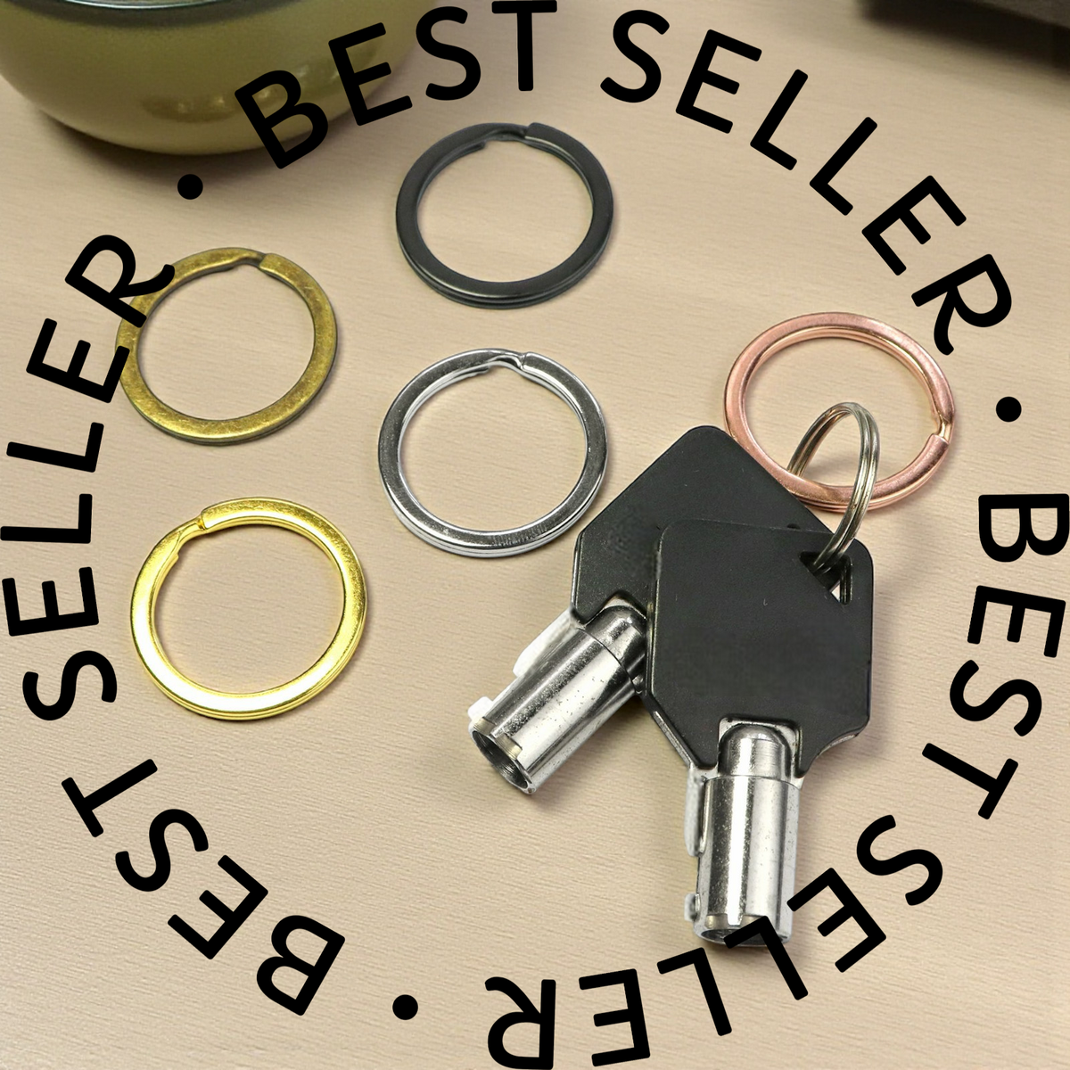 20 PCS Flat Key Rings – Metal Split Key Chain Rings, 5 Colors, 1" & 1.25" Sizes