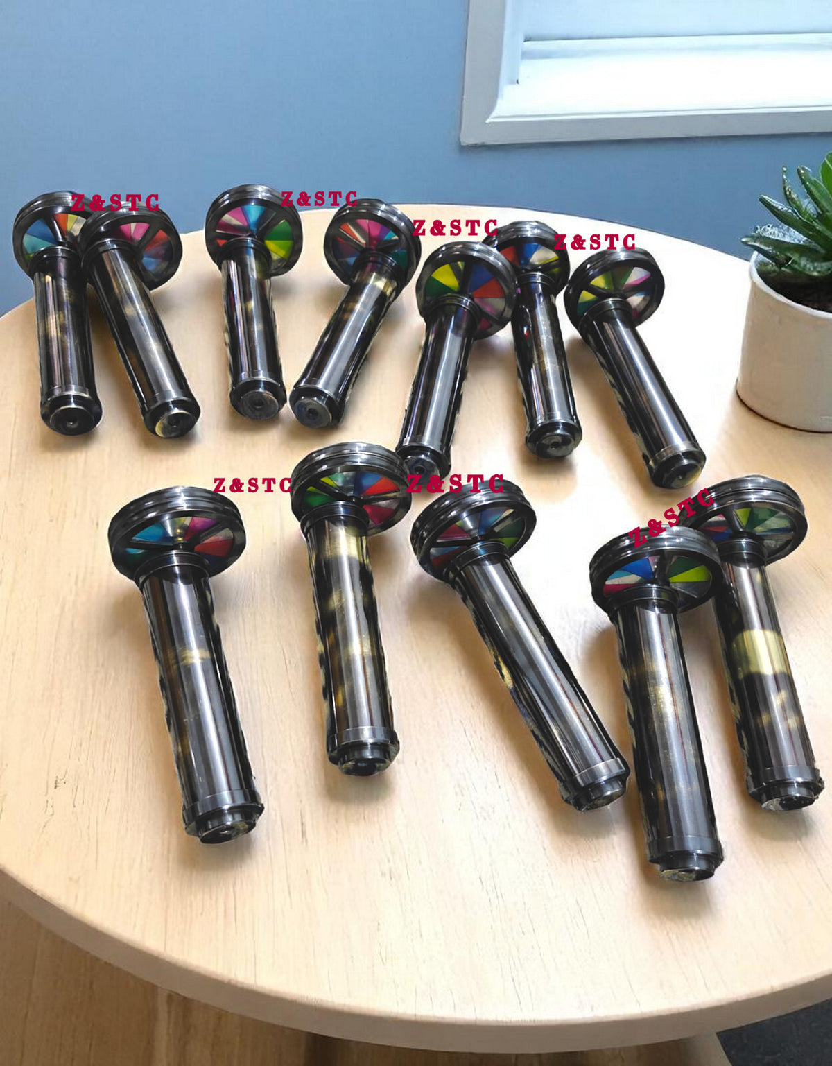 Lot of 10 Handcrafted Brass wheel Kaleidoscopes Vintage Style gift.