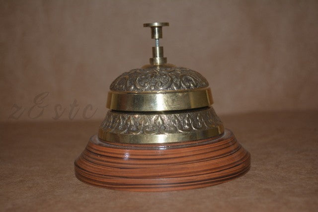 Victorian Style Service Desk Bell Ornate Solid Brass Hotel Counter Desk Bell
