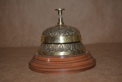 Victorian Style Service Desk Bell Ornate Solid Brass Hotel Counter Desk Bell