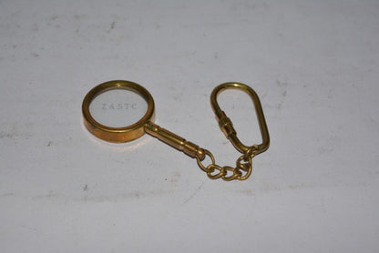 Set of 25 Handcrafted Brass Magnifying Glass Keychains – Collectible & Gift Item