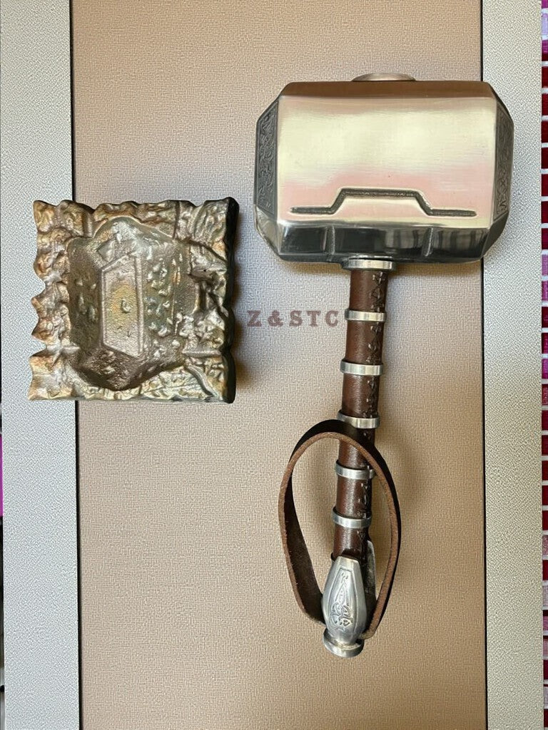 Silver Mjolnir Thor Hammer – 1/1 Scale Metal Replica | MCU Avengers Cosplay Prop