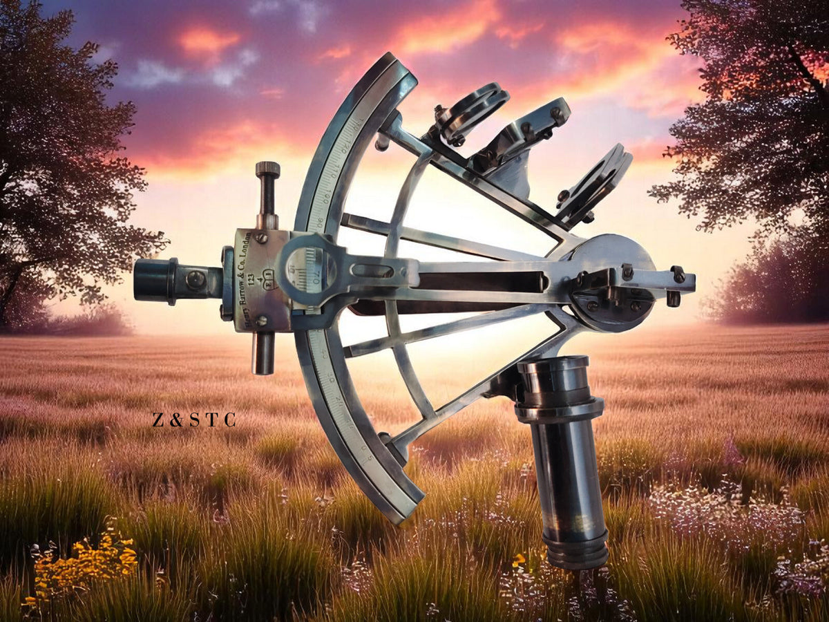 Nautical Brass Sextant on Tripod Stand – Collector’s Instrument Replica