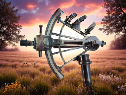 Nautical Brass Sextant on Tripod Stand – Collector’s Instrument Replica