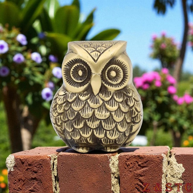 Handcrafted Brass Owl Figurine – Symbol of Wisdom for Home or Office Decor