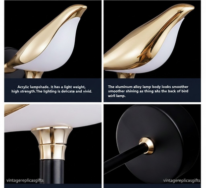 Designer Bird Pendant Light – Metal LED Fancy Light for Bedroom