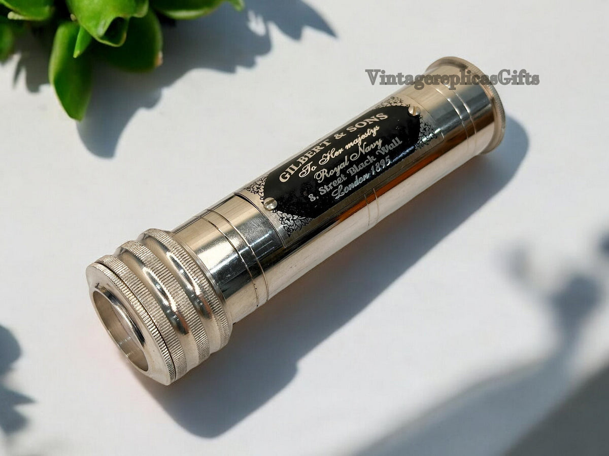 Vintage Brass Kaleidoscope With Wooden Box Wedding Gift For Adult And Kids