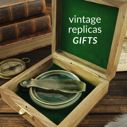 Heavy Duty Brass Magnifying Glass 6X Magnifier Collectible Gift 15.4cm Tall.