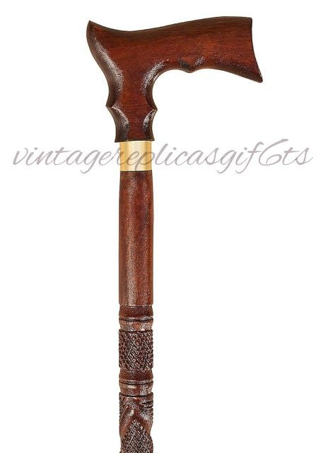 Handcrafted Steampunk Rosewood Walking Stick for Men & Women (36 Inch)