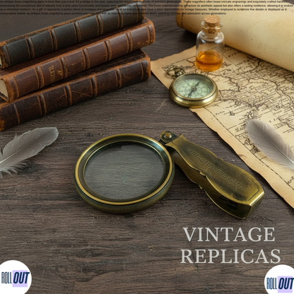Heavy Duty Brass Magnifying Glass 6X Magnifier Collectible Gift 15.4cm Tall.