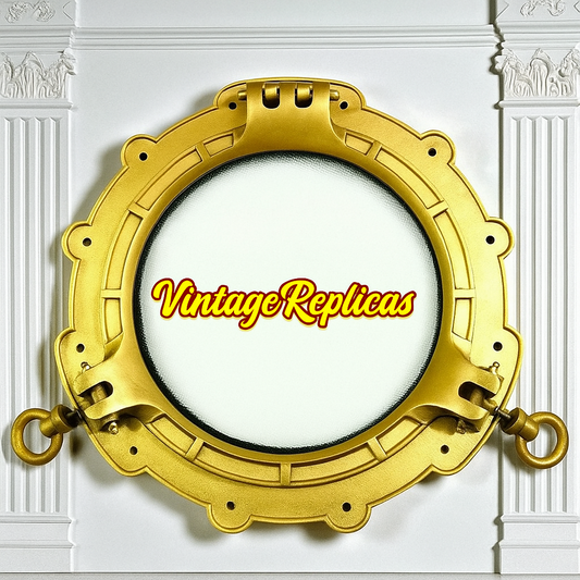 Decorative Brass & Aluminum 15" Marine Porthole – Vintage Nautical Wall Accent