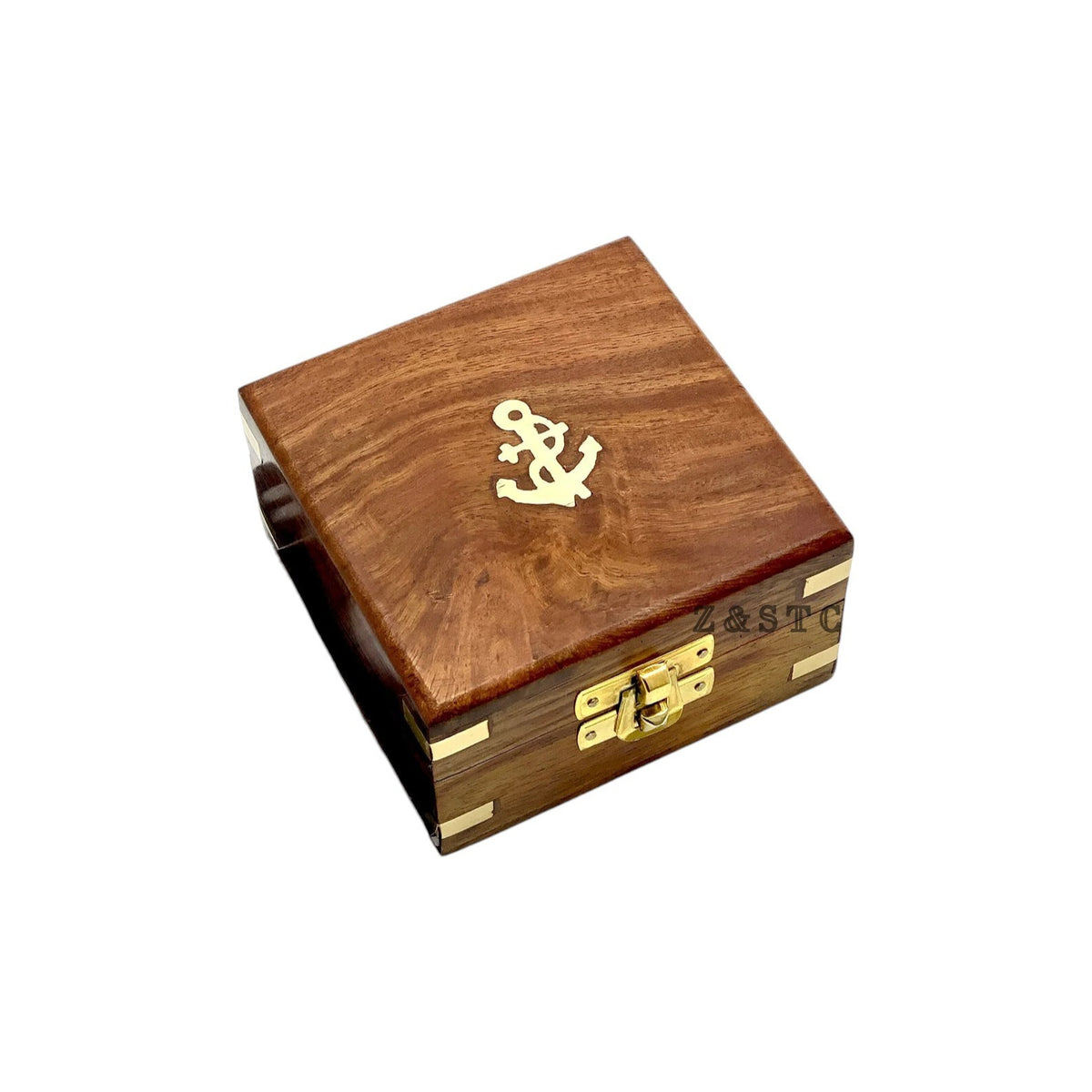 Vintage Brass Round Brunton compass 3" with Wooden box directional gift