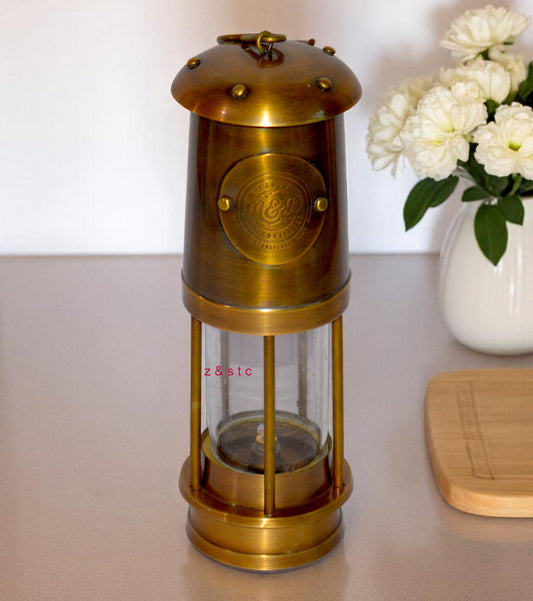 Antique Style Miner Boat Ship Lantern  Vintage Brass Oil Lamp Nautical Decor