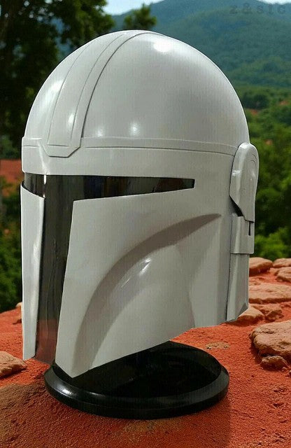 Medieval Steel Armor Mandalorian Helmet Full White Finish Cosplay & Collectible