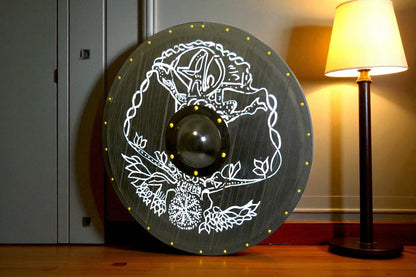 Handcrafted Viking Shield – Tree of Life Design Norse Decor