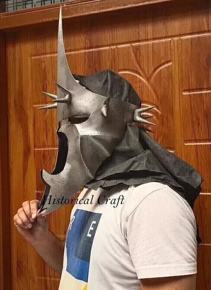 Halloween Medieval Knight Helmet | Hand-Forged 18 Gauge Steel Wearable helmet