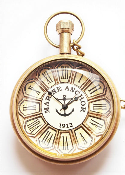 Antique Brass Pocket Watch 2" | Nautical Vintage American Elgin Look Collectible