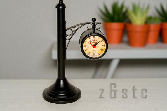 Vintage Style Brass Station Clock with Stand – Victoria London