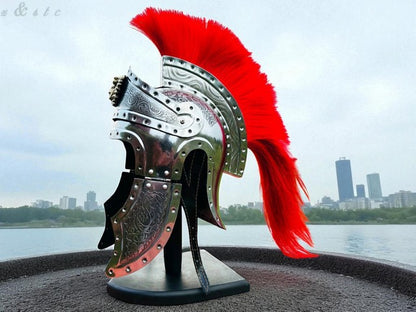 Engraved Roman Centurion Helmet – Medieval Handmade Armor Replica