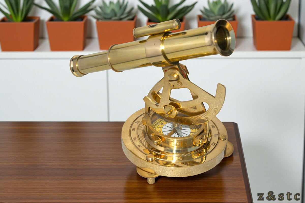 Vintage Brass Alidade Compass – Nautical Navigation Tool & Display Item