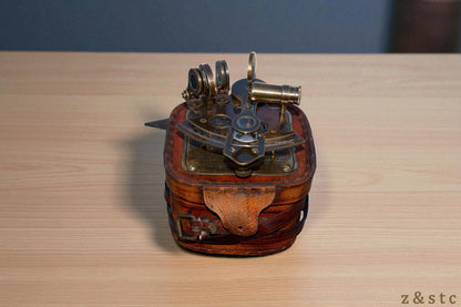 Best Brass Astrolabe Sextant with Leather Box – Nautical Replica C-3130