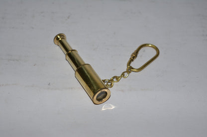 Pocket Telescope Brass Keychain – Mini Nautical Spyglass Key Ring for Travelers