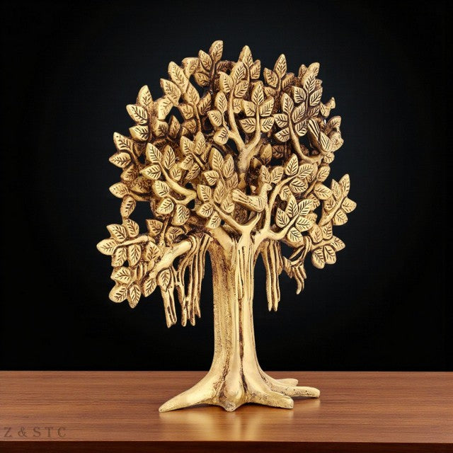 Brass Halloween lucky Tree– 9” Antique Polish Showpiece for Table & Home Decor