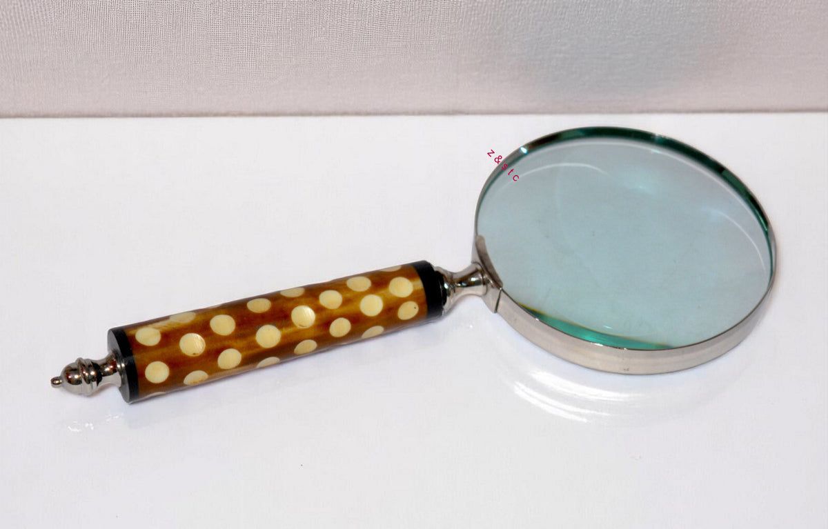 Antique Style Brass Magnifying Glass Handheld Loupe for Home or Office
