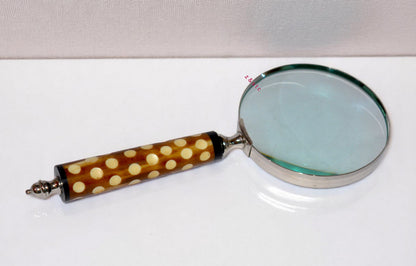 Antique Style Brass Magnifying Glass Handheld Loupe for Home or Office