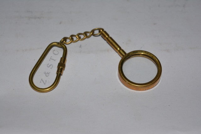 Set of 25 Handcrafted Brass Magnifying Glass Keychains – Collectible & Gift Item