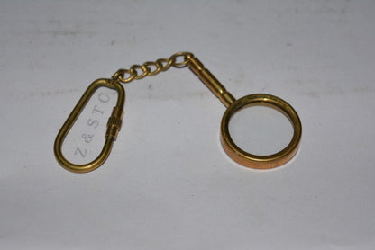 Set of 25 Handcrafted Brass Magnifying Glass Keychains – Collectible & Gift Item