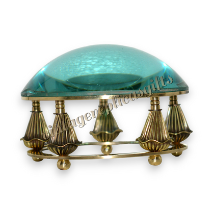 Vintage Nautical Antique Style Solid Brass Heavy Glass Desk top Magnifying