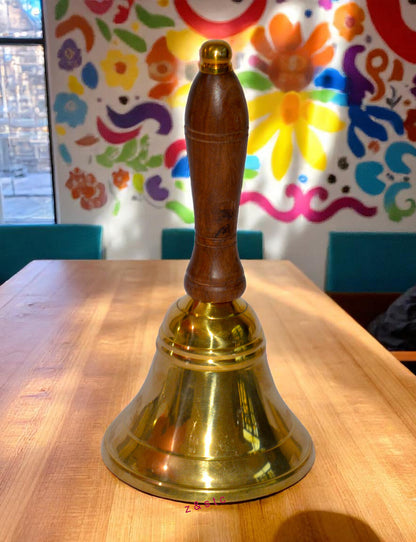 Vintage Brass Handheld Bell Antique Style Service or Call Bell