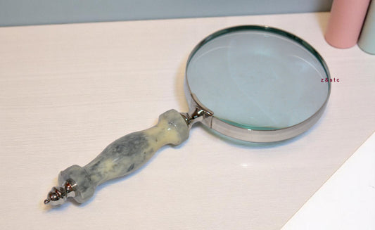 Vintage Brass Magnifying Glass Handheld Lens for Reading & Display