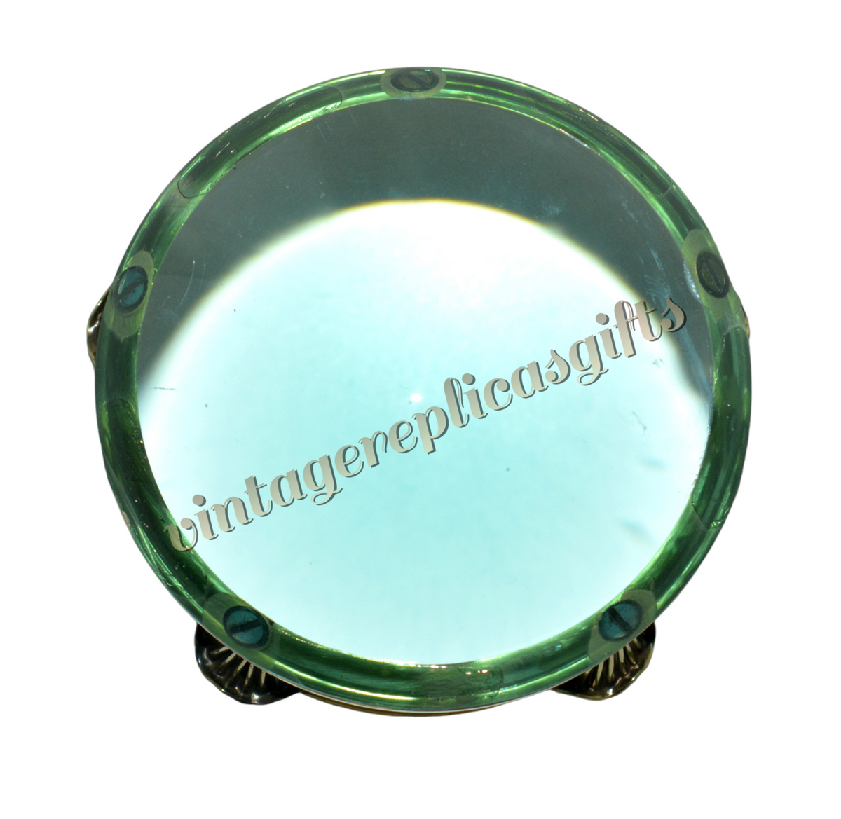 Vintage Nautical Antique Style Solid Brass Heavy Glass Desk top Magnifying
