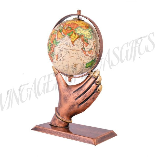 Decorative Metal Globe Table Top Showpiece Home Office Desk Decor Gift Iron Glob