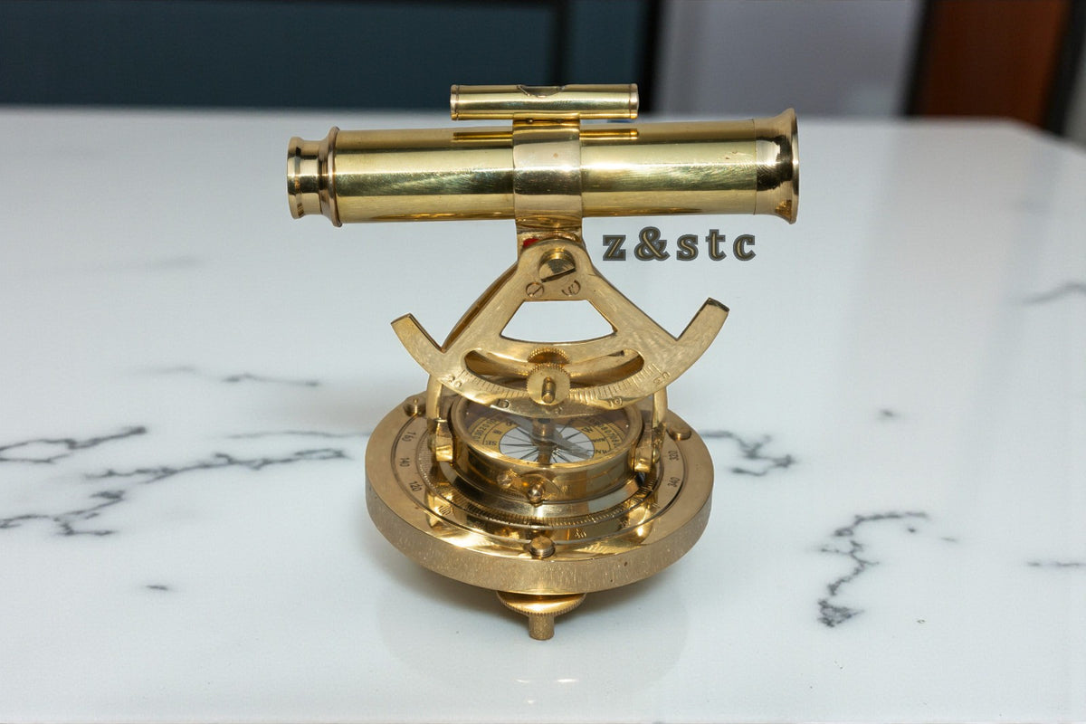 Vintage Brass Alidade Compass – Nautical Navigation Tool & Display Item