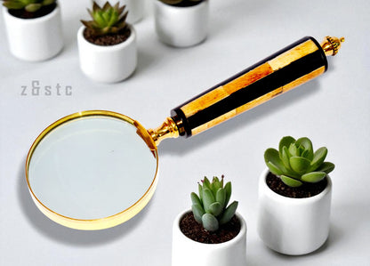 Vintage Style Brass Handheld Magnifying Glass – 3" Reading Loupe