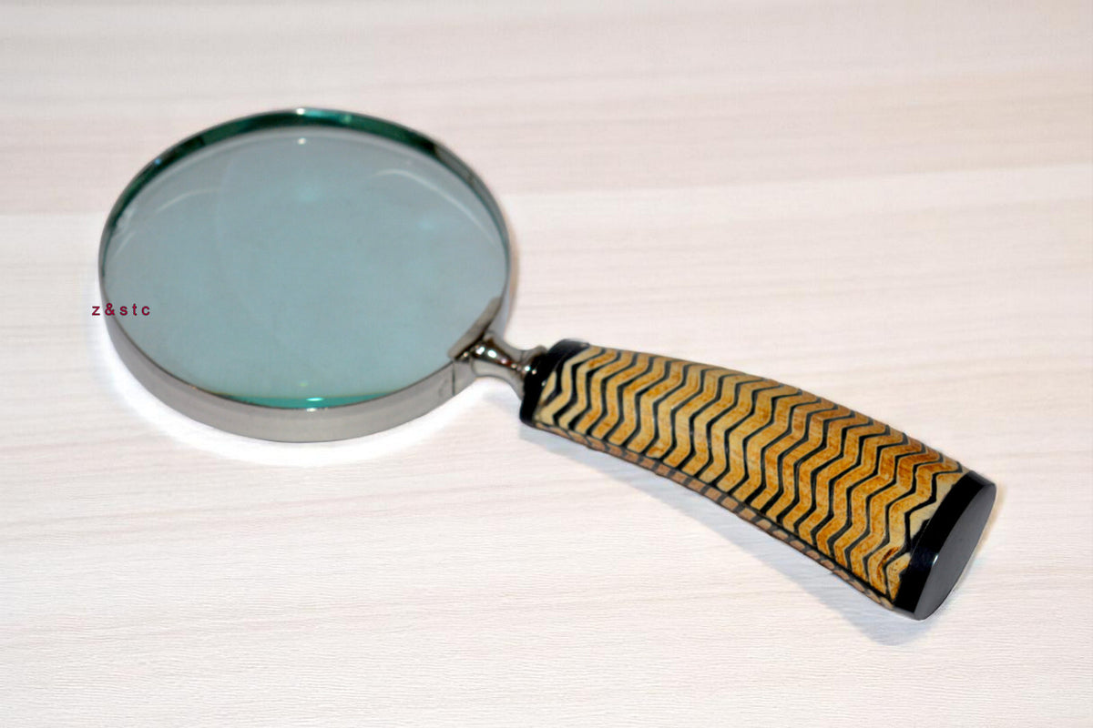 Elegant Brass Reading Magnifier Vintage Style Handheld Loupe