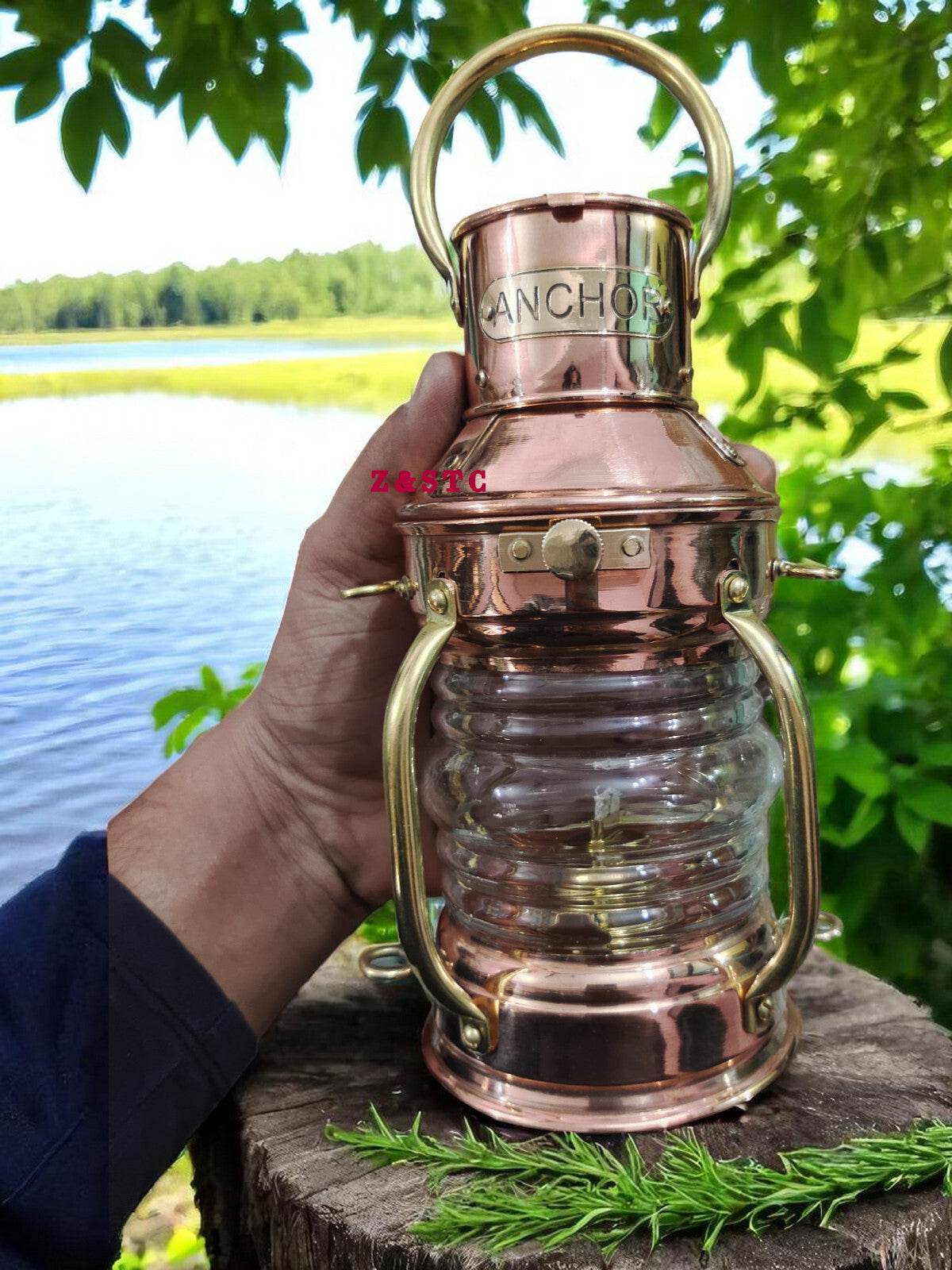 Antique Style Brass Hanging Lamp – Vintage Nautical Lantern, Oil/Kerosene