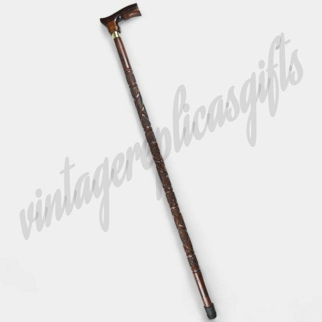 Handcrafted Steampunk Rosewood Walking Stick for Men & Women (36 Inch)